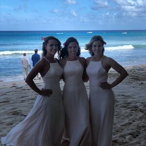 Kleinfeld Elegant light pink bridesmaid dress